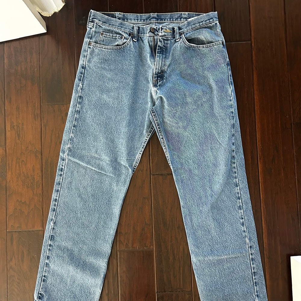 Mens Y2K Wrangler 36x32 (36x31) Relaxed Blue Jeans Straight Leg retro Western